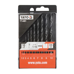 YATO SET ΤΡΥΠΑΝΙΑ  HSS 1-10mm 10 ΤΜΧ  YT-4461